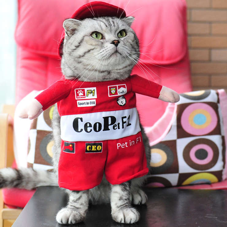 Pets Racing Driver Uniform Costume for Cats Pet Clothing