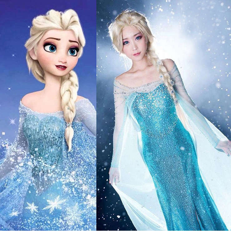 Frozen Sparkle Blue Princess Elsa Costume