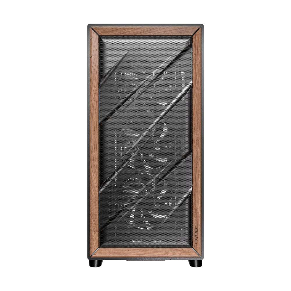 Antec FLUX ATX WOOD Mid Tower Gaming Chassis – Black