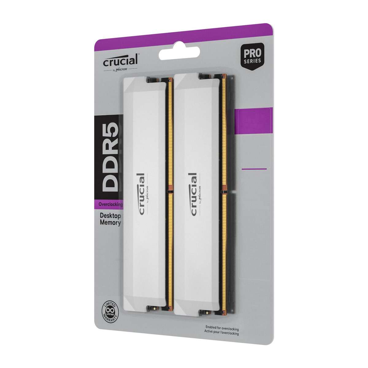 Crucial Pro DDR5-6000 64GB Overclocking Memory Kit - White
