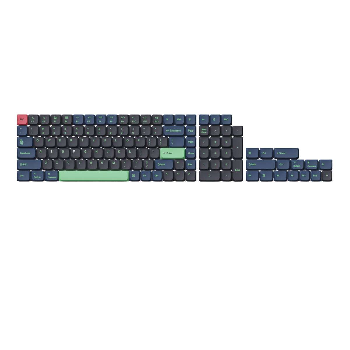 Keychron Low Profile Dye-Sub PBT LSA Full Set Keycap Set – Hacker Edition (133 Keys, PBT, ...