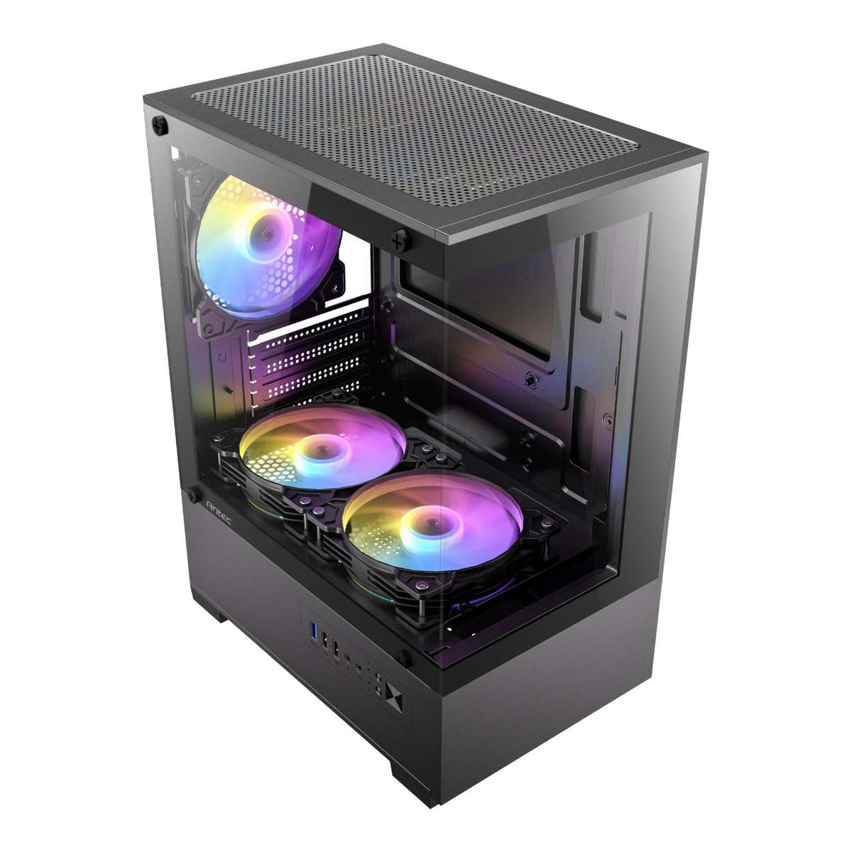 Antec VCX100M RGB Elite ATX, Micro-ATX, ITX Mini Tower Gaming Chassis &#x2013; Black