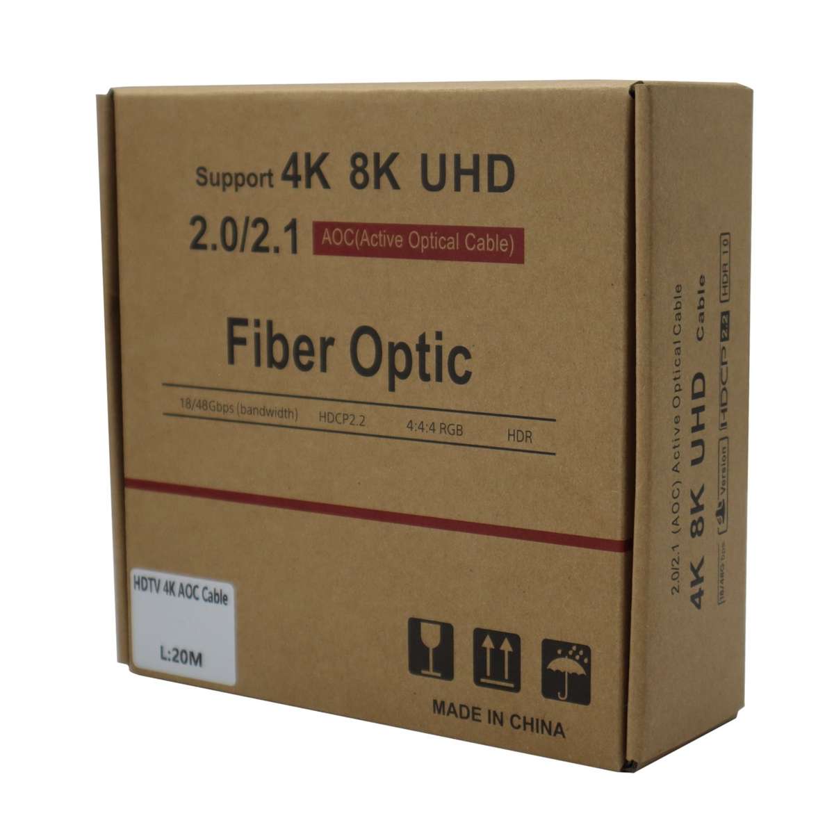 GIZZU 4K Active fibre Optic HDMI Cable 20m