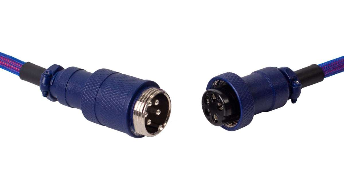 Keychron Premium Coiled Aviator USB Cable | Type-C + USB-A Adapter | Detachable Aviator Connector...
