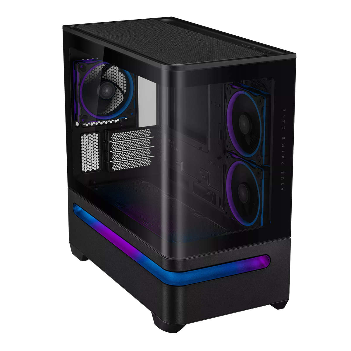Asus Prime AP202 ARGB Curved Tempered Glass Micro-ATX Chassis – Black