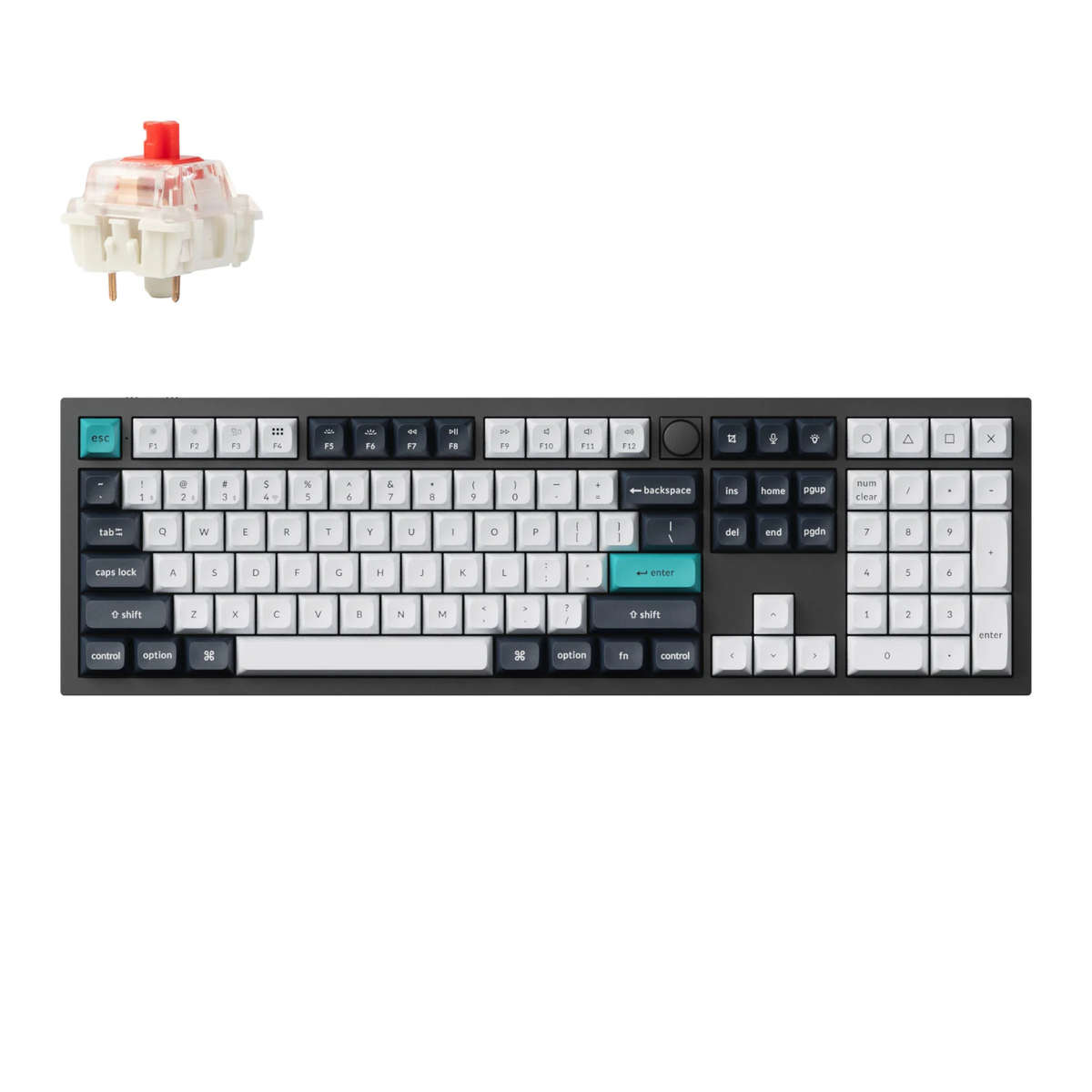Keychron Q6 Max 100% Full Assembled Knob Red Switch Hot-Swap Gateron Jupiter RGB Wireless Keyboar...