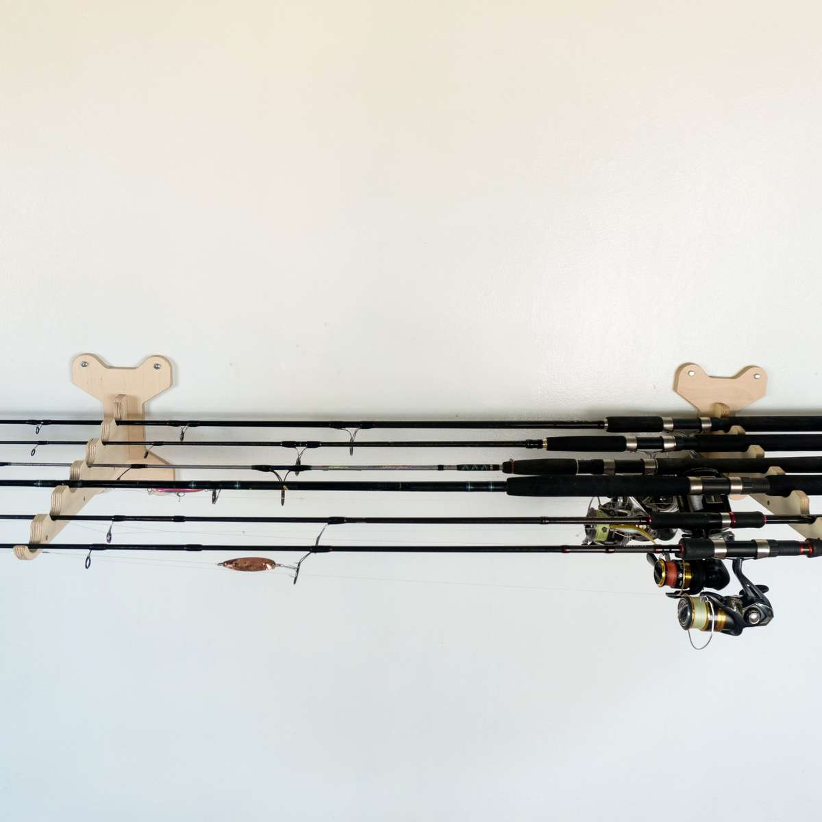 Jimmy 6 Rod Fishing Rod Rack - Horizontal Wall Mount Holder