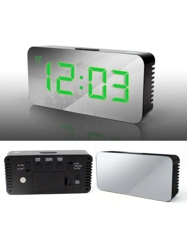 LED Mirror Digital Clock With Alarm