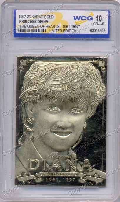 *#* Princess Diana Graded 23ct GOLD CARD *#*