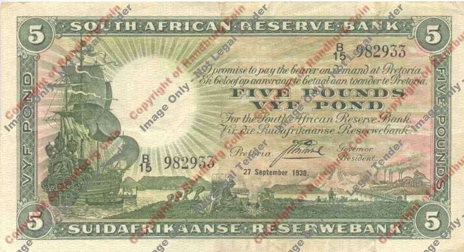 *#* J Postmus 1st issue Five Pound VF+ *#*