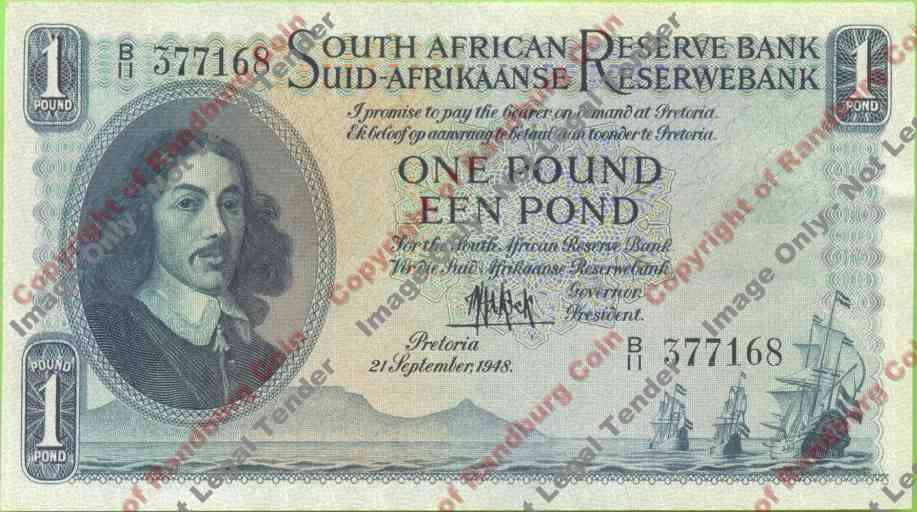 *#* MH DE KOCK - 2nd Issue - One Pound EF Eng/Afr *#*