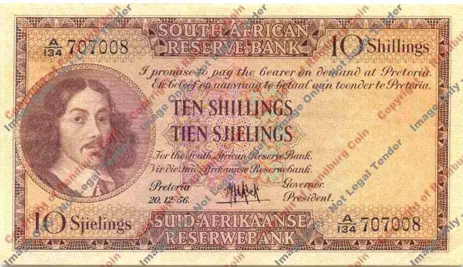 *#* MH DE KOCK - 3rd Issue - Ten Shillings Eng/Afr - VF+ *#*