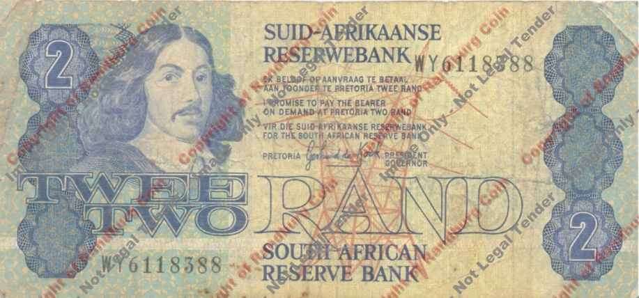 *#* GPC De Kock 3rd Issue - Two Rand WY Replacement Note F - Dirty *#*