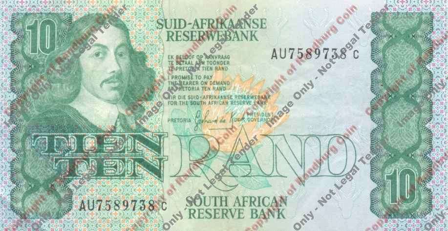 *#* GPC De Kock 3rd Issue - 1985 Ten Rand Note VF+ *#*