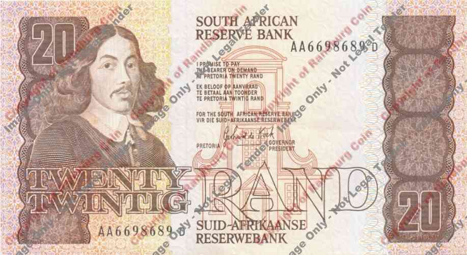 *#* GPC De Kock 3rd Issue- 1989 AATwenty Rand - EF+ *#*