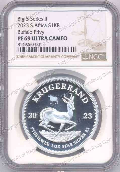 2023 Silver 1oz Krugerrand Buffalo Privy Mark NGC PF69