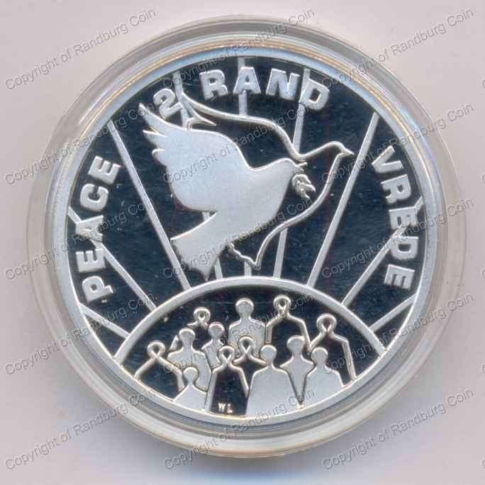 *#* SA Silver 1oz R2 Proof 1993 Peace Mintage 4 800 - coin ONLY *#*