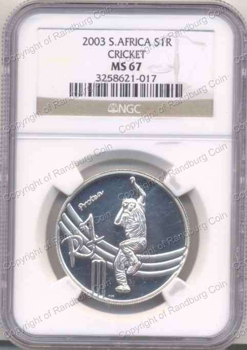 *#* 2003 NGC SLABBED WORLD CUP CRICKET R1 - MS 67 *#*