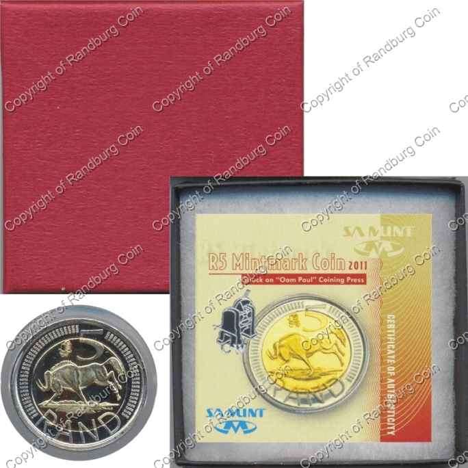 *#* 2011 SA Bi-Metal Unc. R5 Oom Paul Mint Mark! *#*