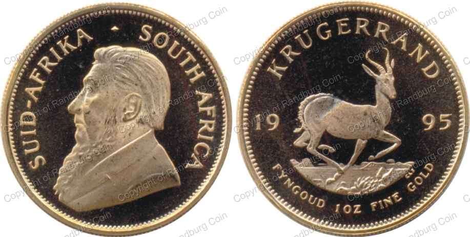 *#* 1995 SA Gold - PROOF LIKE - Kruger Rand One Ounce in a box Note, not a proof coin *#*