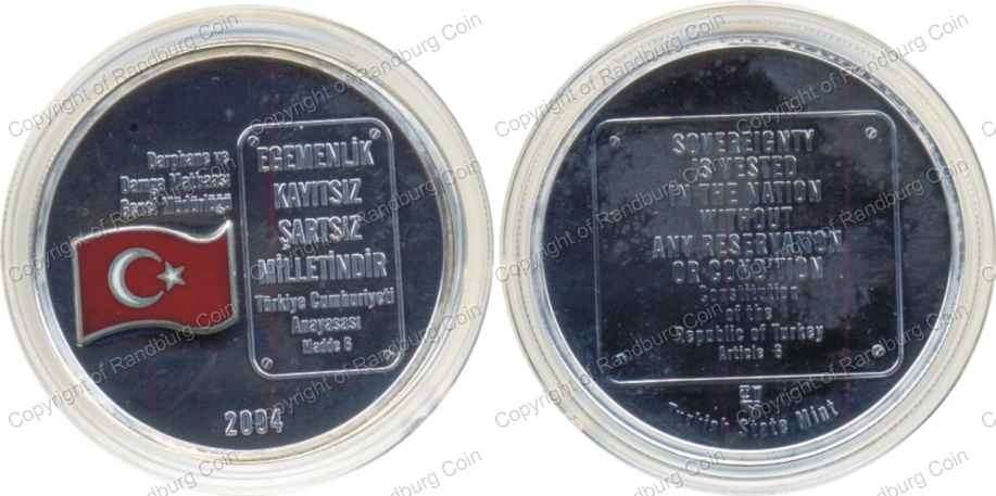 *#* 2004 Pure Silver (31.47gr) 1oz Turkish Medal ONLY - from the 2004 SA Constitution Set *#*