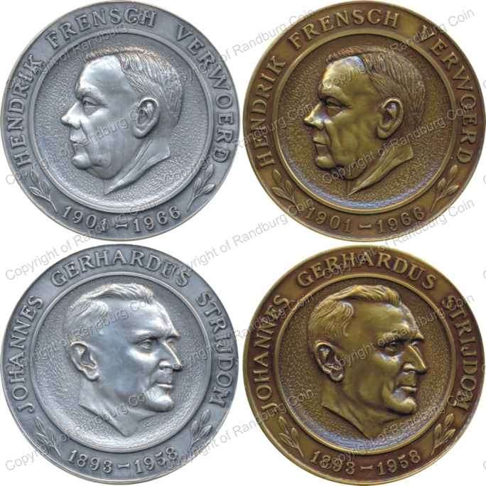 *#* Silver and Bronze Medallions with HF Verwoerd and JG Strijdom in box without the gold medal*#*