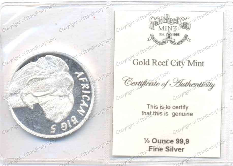 *#* Big 5 Silver 1/2oz Medallion - Elephant - NO Certificate *#*