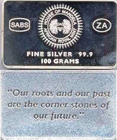 *#* Homarm Mandela 100gr Silver Bar *#*
