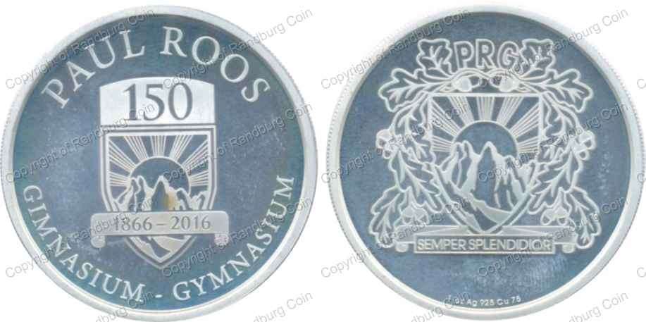 *#* 2016 Sterling Silver 1oz 150Yr Anniversary of Paul Roos Medal ONLY *#*