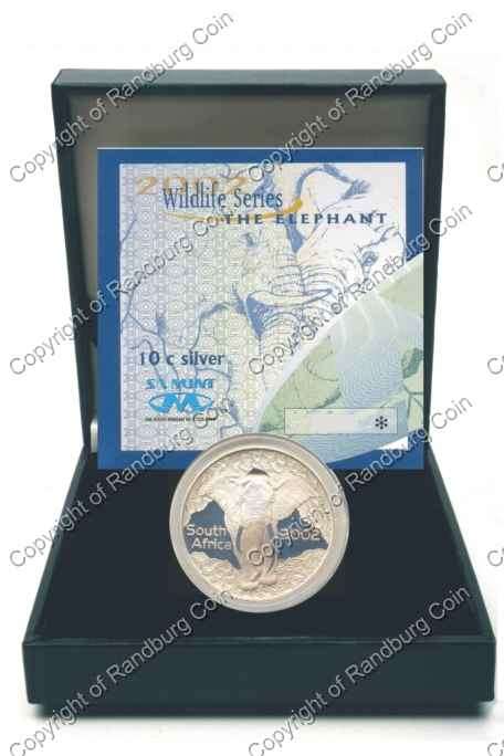 *#* 2002 Silver Wildlife Elephant Proof 10 cent 1/2oz Mintage 899 *#*