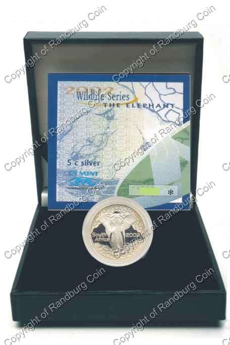 *#* 2002 Silver Wildlife Elephant 5 cent 1/4oz Mintage 889 *#*