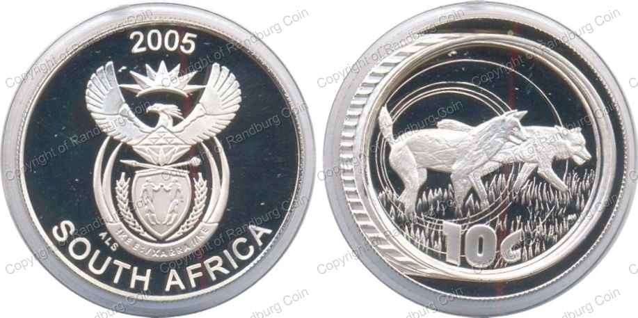 *#* 2005 Silver 1/2oz Wildlife African Wild Dog 10 cent Mintage 262 coin ONLY in scratched capsule