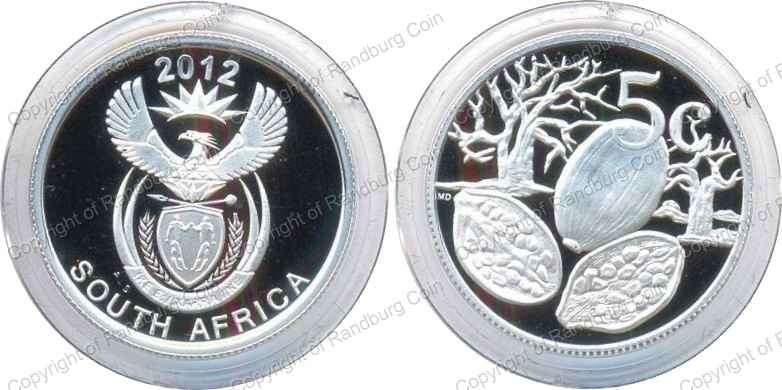 *#* 2012 Silver 1/4oz Mapungubwe Transfrontier Park Proof 5 cent-Mintage 133 coin only in capsule