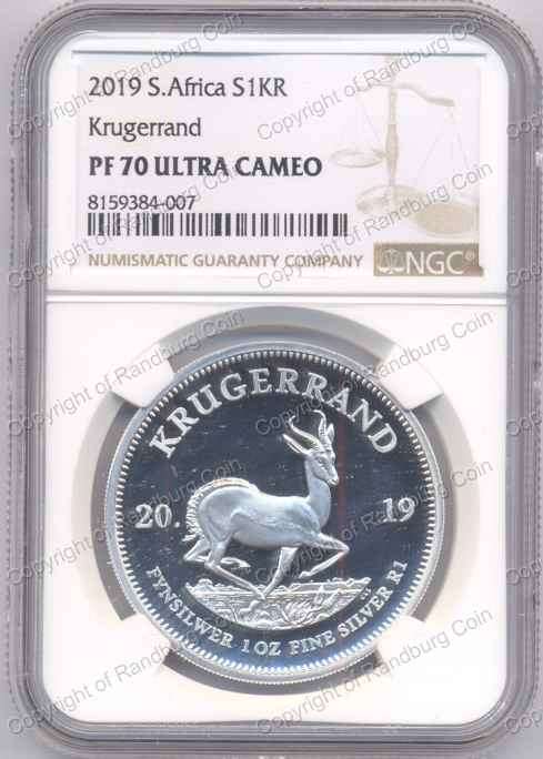 2019 Fine Silver 1oz Proof Krugerrand NGC PF70 Ultra Cameo