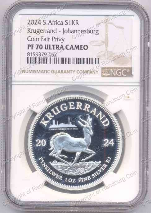 *#* 2024 Fine Silver Proof 1oz PF70 Krugerrand with Johannesburg Coin Fair Mintmark
