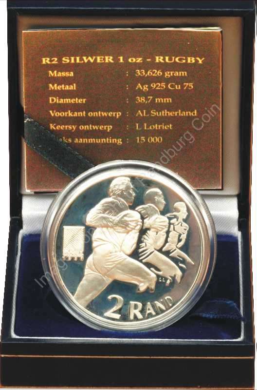 *#* SA Silver R2 Proof 1995 Rugby World Cup _Mintage 3 981*#*