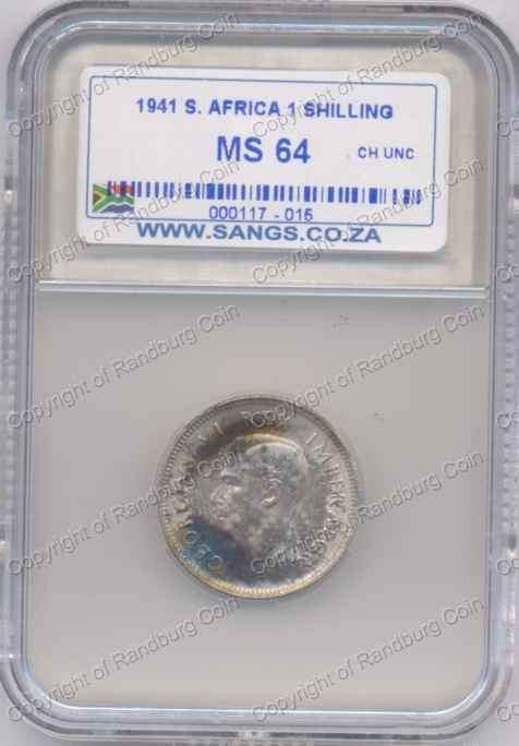 *#* 1941 SHILLING SANGS SLABBED MS 64 *#*