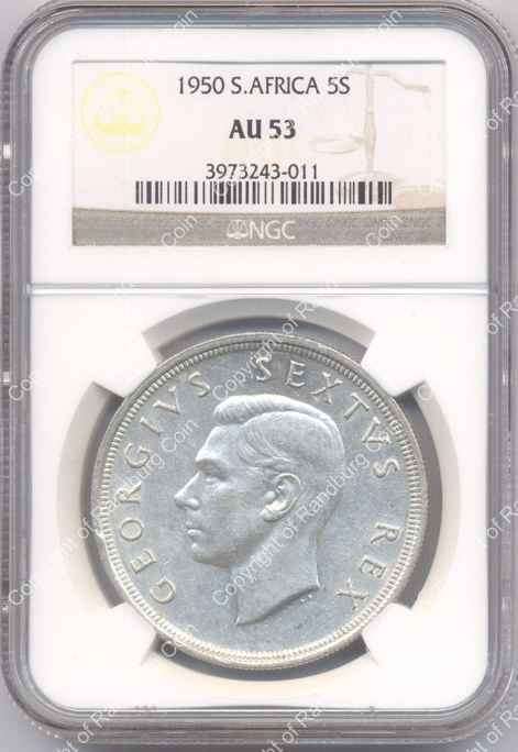 *#* 1950 SILVER SA CROWN NGC SLABBED AU 53 *#*