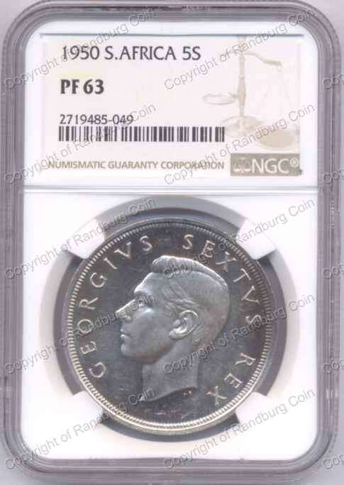*#* 1950 SA SILVER CROWN NGC GRADED PF 63 *#*