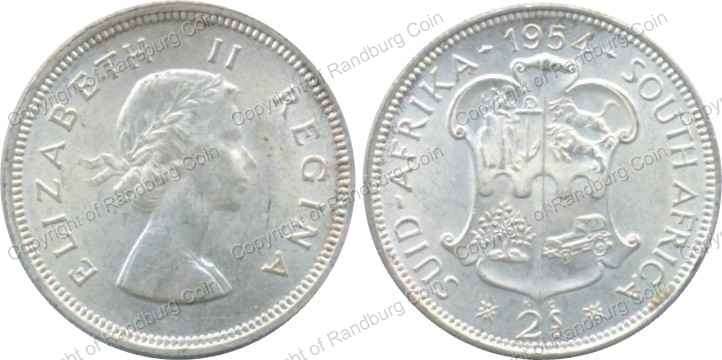 *#* 1954 SA SILVER 2 SHILLING *#*