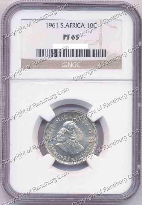 *#* 1961 NGC 10 CENT SLABBED PF 65 *#*