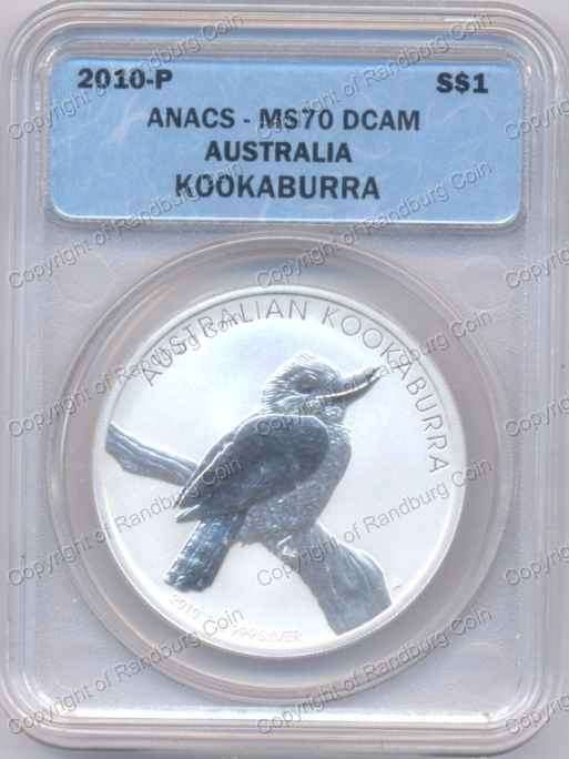 *#* Australia 2010 Silver 1 Dollar Kookaburra ANACS Slabbed MS 70 DCAM *#*