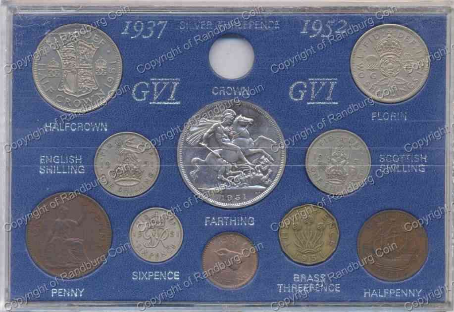 *#* Great Britain 1951 Coin Set in Perspex Holder *#*