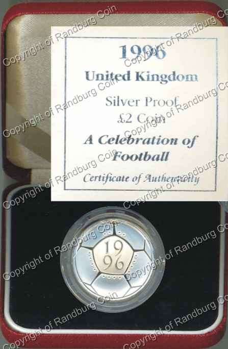 *#* Great Britain 1996 - Proof Silver 2 Pounds Coin - A Celebration of Football *#*
