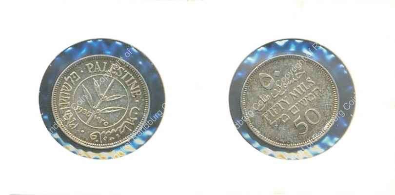 *#* Palestine 1935 silver 50 mils #*
