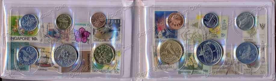*#* Singapore and Malaysia Mixed Dates Coin and Stamps Sets*#*
