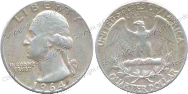 *#* USA 1964 Silver Washington Quarter Dollar *#*