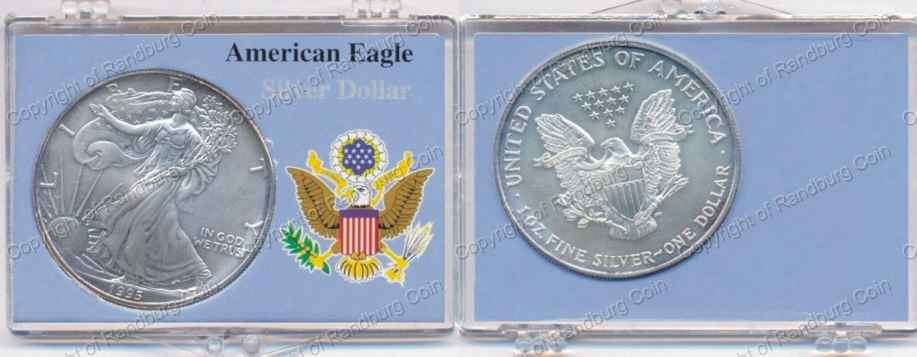 *#* USA 1995 Silver Dollar 1 oz  in perspex holder*#*