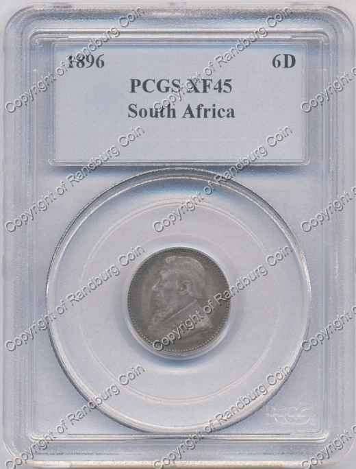 *#* PROMO!!! - Half Price!! - 1896 SIXPENCE PCGS SLABBED XF 45 *#*