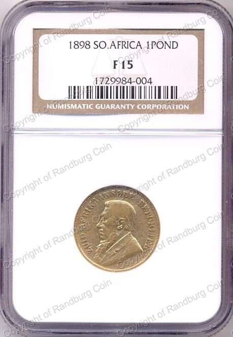 *#* 1898 GOLD POND NGC GRADED F 15 *#*